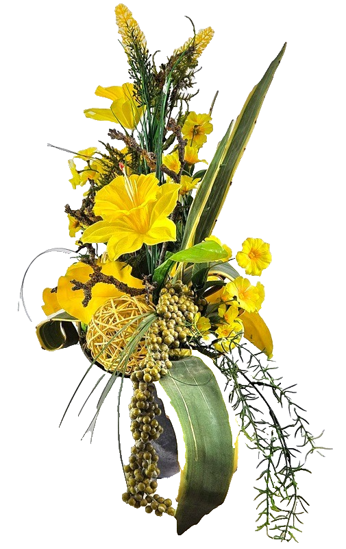 Casa-Poador Gesteck Kunstblumen Ellipsenform Blumengesteck Calla Melamingefäß