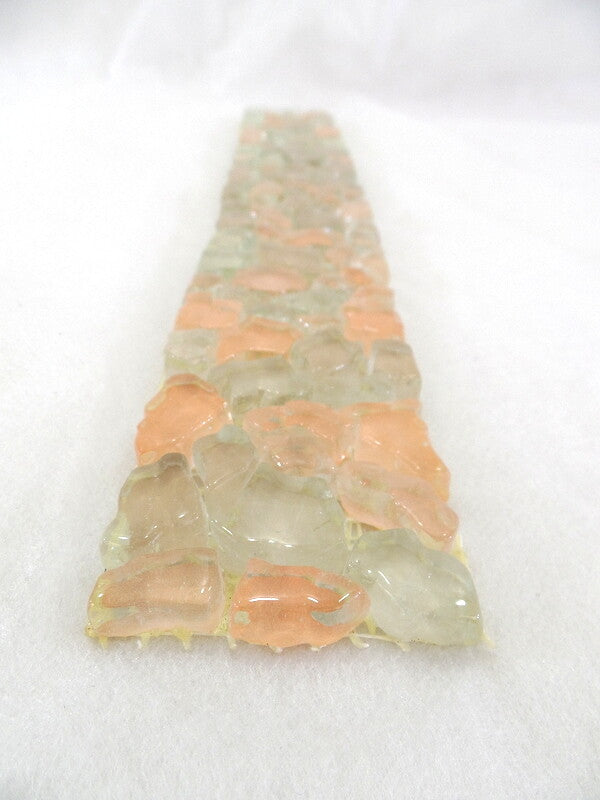 BORDÜRE Glasmosaik Crush Glas transparent Lachs klar glänzend unregelmäßig