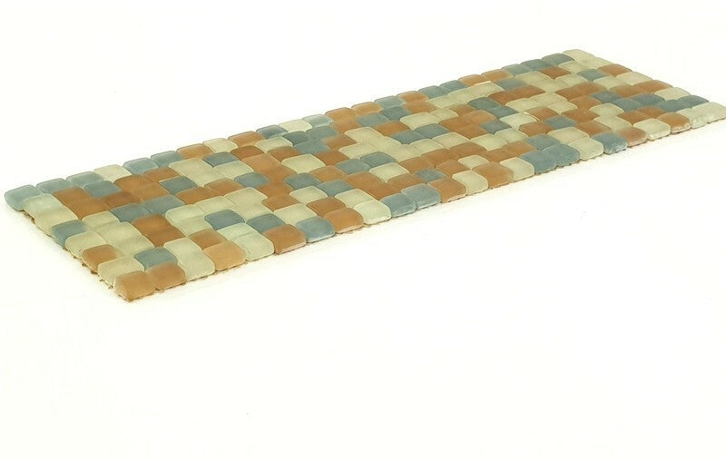 Mosaik Mix hellblau milchig Beige matt Borde 1 Streifen unregelmäßig Glas DIY