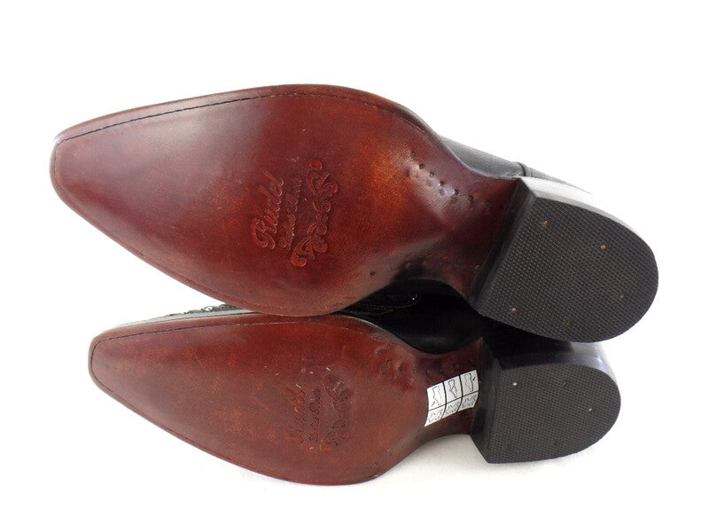Westernstiefel 38 Schwarz Cowboystiefel Applikationen Paietten Leder spitz Rudel