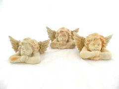 3 Engel Engelfigur Köpfe Terrakotta 13 x 8 x 6 cm Weihnachten Dekoration Naturma