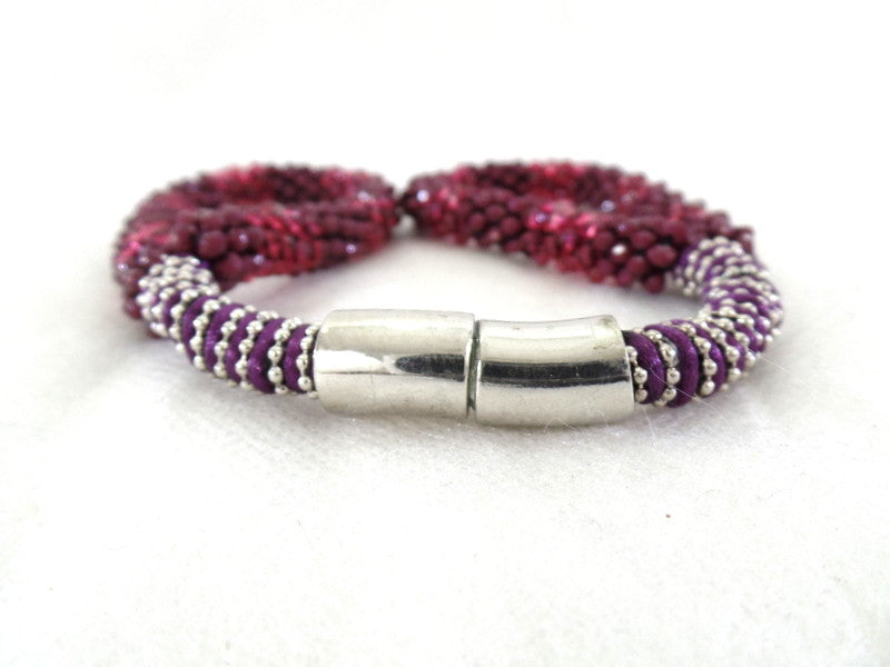 Fashion Jewelry Armband Bordeaux Modeschmuck Magnetverschluss Perlen Knoten