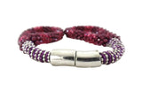FASHION JEWELRY ARMBAND Bordeaux Modeschmuck Magnetverschluss Perlen Knoten