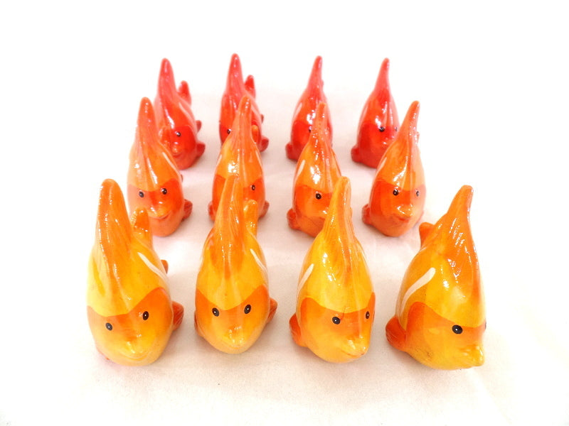 Fische 12 Stück Orange Keramik Ton 8 cm Tierfigur Dekoration