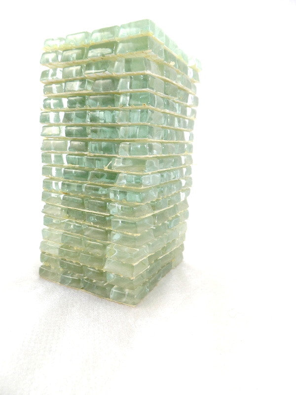 BORDÜRE Glasmosaik Weiß Klarglas Borde 18 x Quadrate 50 x 50 mm 288 Steine 5 mm