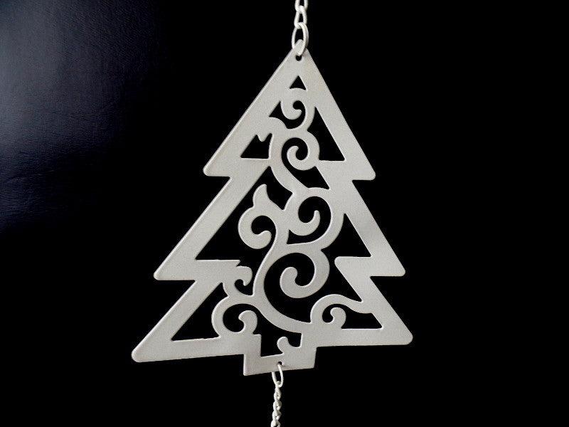 Teelichthalter Weiß Tannenbaum Ornamentik Metall Milchglas 82 L Fensterhänger