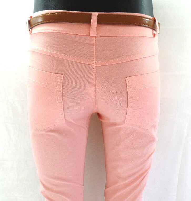 Hose Stoffhose Größe M Lachs Coralle Shini Mode mit Gürtel