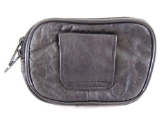 Gürteltasche Schwarz Leder Freizeit Hüfttasche Gürtelschlaufe
