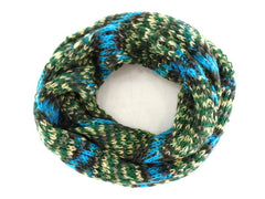 Schal Rundschal Blau Beige Grün Loop Wickelschal gestrickt Tricote Main