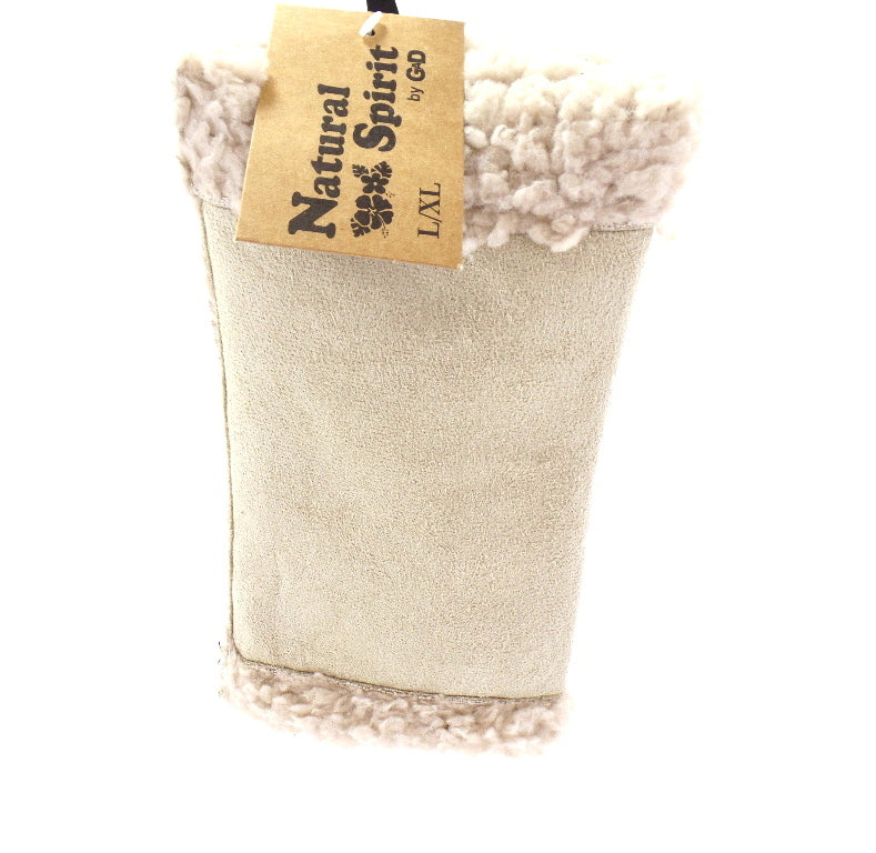 Handschuhe Fingerlos Creme Beige L / XL Kunstleder Kunstfell Natural Spirit