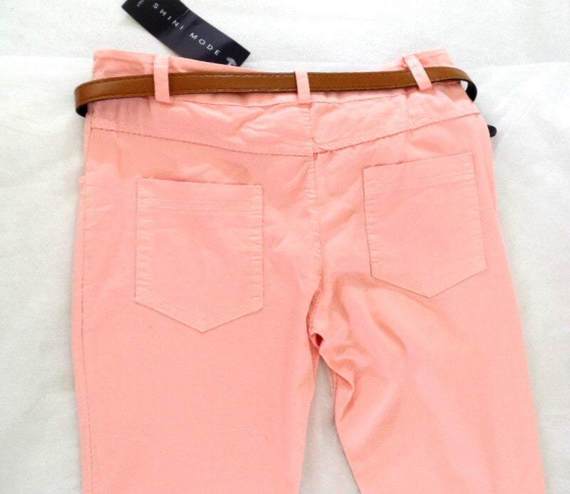 Hose Stoffhose Größe S Lachs Coralle Shini Mode mit Gürtel