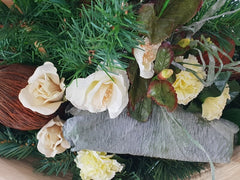 Grabgesteck XXL Cocosblatt Naturdeko Künstliche Blumen Engel Gedenken Friedhof