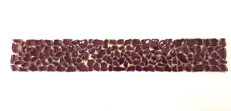 GLASMOSAIK Bordüre Crush Glas Bourdaux 1 Streifen glänzend unregelmäßig Mosaik