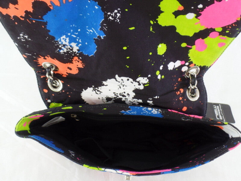 Umhängetasche Schwarz mit Fleckenmuster Schultertasche New Design Stoff