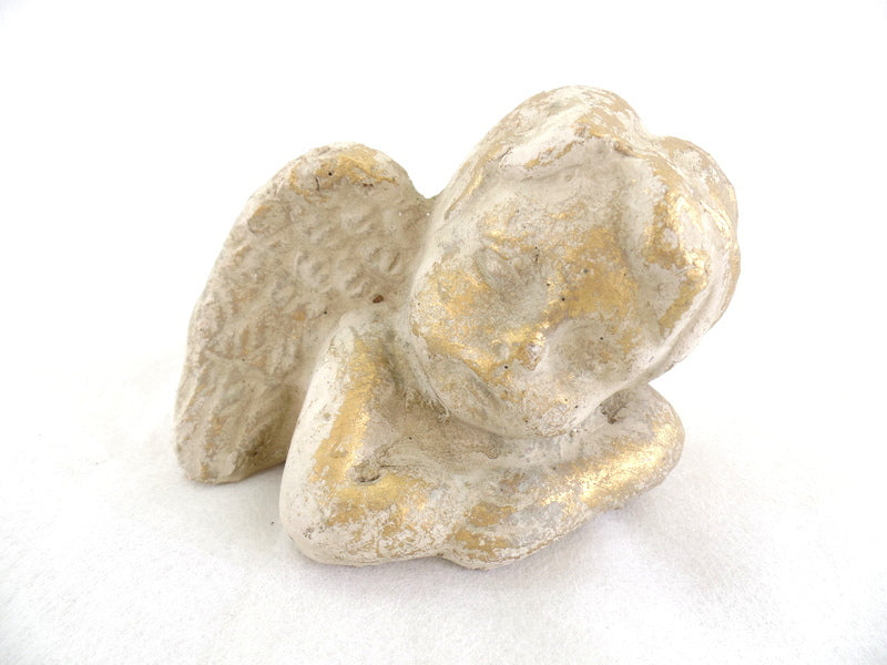 3 Engel Engelfigur patiniert goldfarben 9,5 cm x 7 x 7 cm Weihnachten Dekoration
