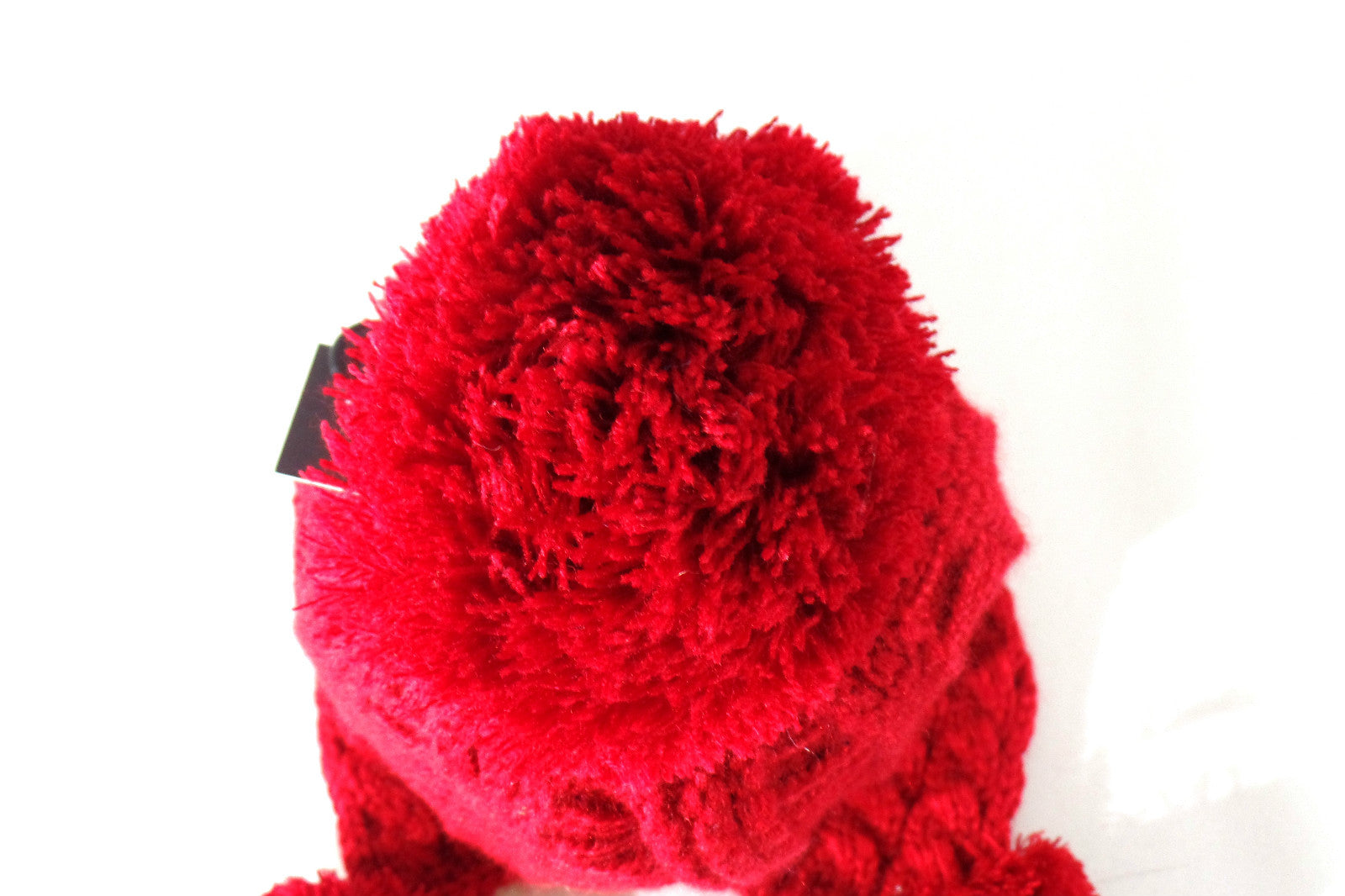 Mütze Strick Rot Winter 3 Bommel Git Strickmütze