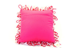 Kissen Rosa / Pink Schlaufen mit Kugel Look 40 x 40 cm Dutch Decor