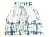 Badehosen Kinder 3 für 2 Badeshorts146 - 158 Rot Blau kariert Shorts Kinder