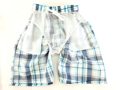 Badehosen Kinder 3 für 2 Badeshorts146 - 158 Rot Blau kariert Shorts Kinder