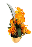 CASA - POADOR WEIHNACHTSGESTECK ellipse Orange Orchidee Rose künstlich Dekoration