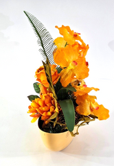Casa-Poador Weihnachtsgesteck ellipse Orange Orchidee Rose künstlich Dekoration