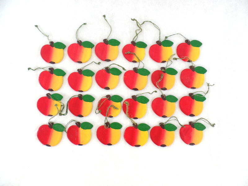 Äpfel Keramikäpfel kleine  24 Stück Box Keramik Ton 6,5 cm D. Aufhängung Deko