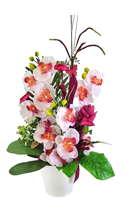 Casa-Poador Gesteck Orchidee Phalenopsis Kunstblumen Rosa künstliche  Geschenk