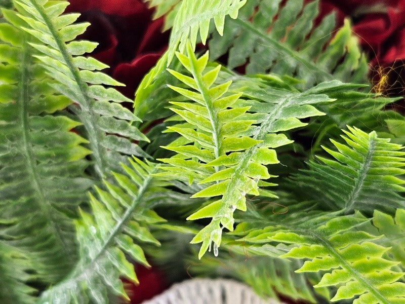 Casa-Poador Herzgesteck Grabschmuck Herz rote Rosen Kunstblumen Natur Friedhof