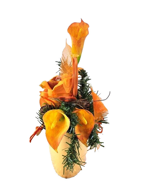 Casa-Poador Weihnachtsgesteck ellipse Orange Calla Rose künstlich Dekoration