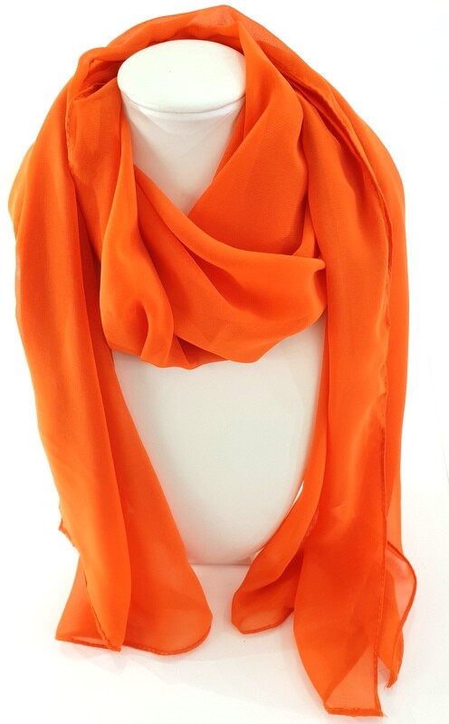 Schals Tücher Set 2 Stück Orange Uni Tigerkopf 100 % Polyester