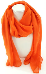 Schals Tücher Set 2 Stück Orange Uni Tigerkopf 100 % Polyester