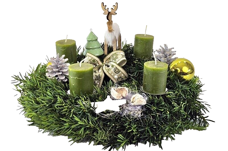 Kranz Taxus Rohling halbrund Eibe Adventskranz Frisch 40cm Dekoration Advent Tür