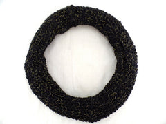 Schal Rundschal Schwarz Loop Wickelschal Schlauchschal gestrickt Polyester dick