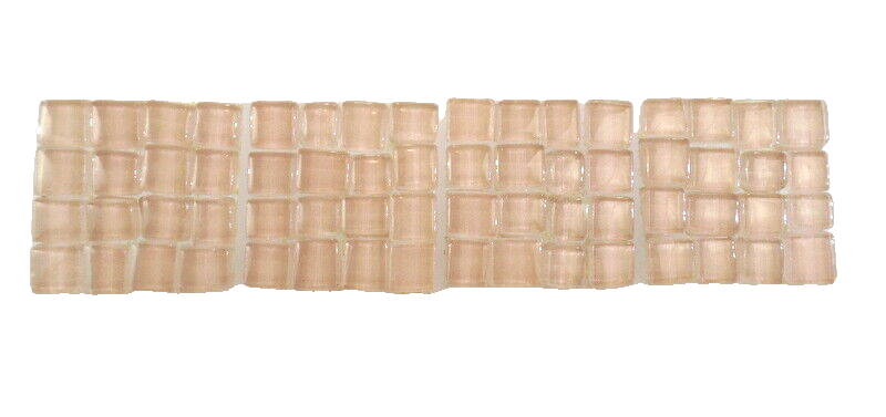 GLASMOSAIK Bordüre hell Lachs Klarglas Borde 4 Quadrate 50 x 50 mm x 5 mm