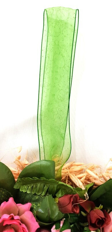 Kranz Tür / Wand Kranz künstlich wie echt Rosen Rosa Grün 25 cm Hafer