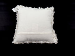 Kissen Weiß Langflor leicht glitzernd 40 cm x 40 cm Dutch Decor edel