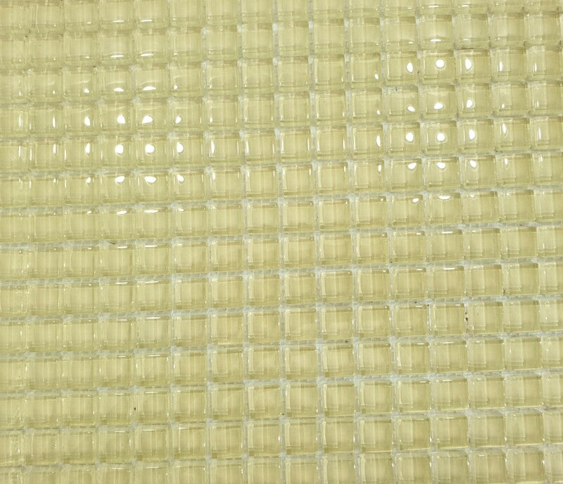 Ressalossa Glasmosaik Fliesen Creme gelblich glänzend 1 Fliesenmatte 324 Steine