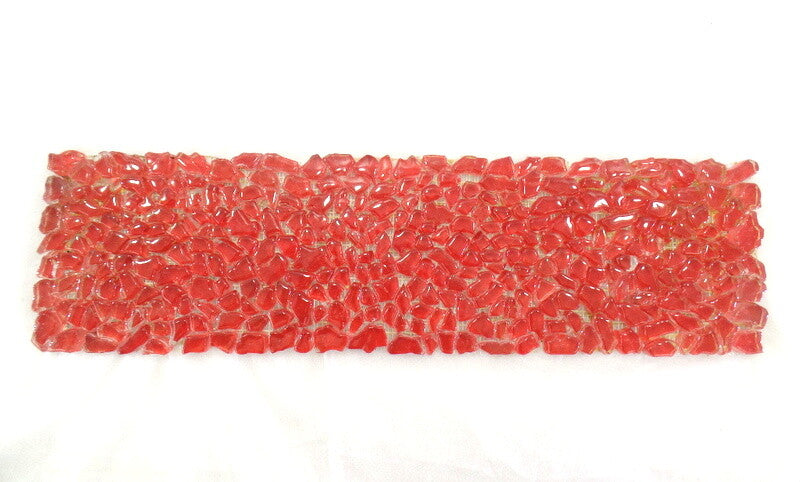 BORDÜRE Glasmosaik Crush Glas  1 Streifen rot klar glänzend unregelmäßig
