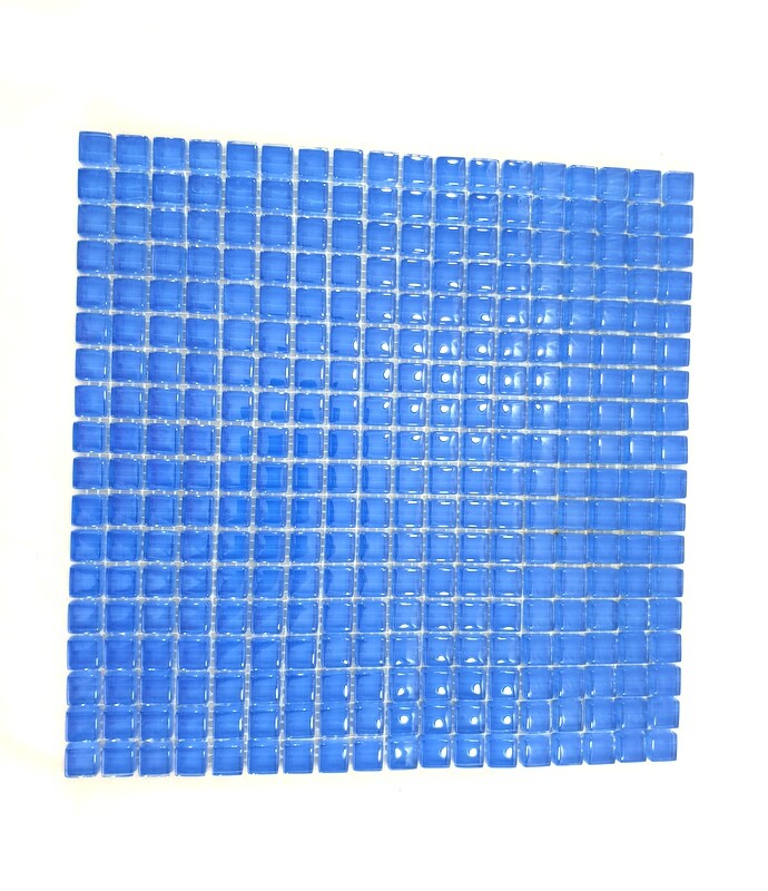 Ressalossa Glasmosaik Fliesen Meeresblau glänzend Matte 324 Steine