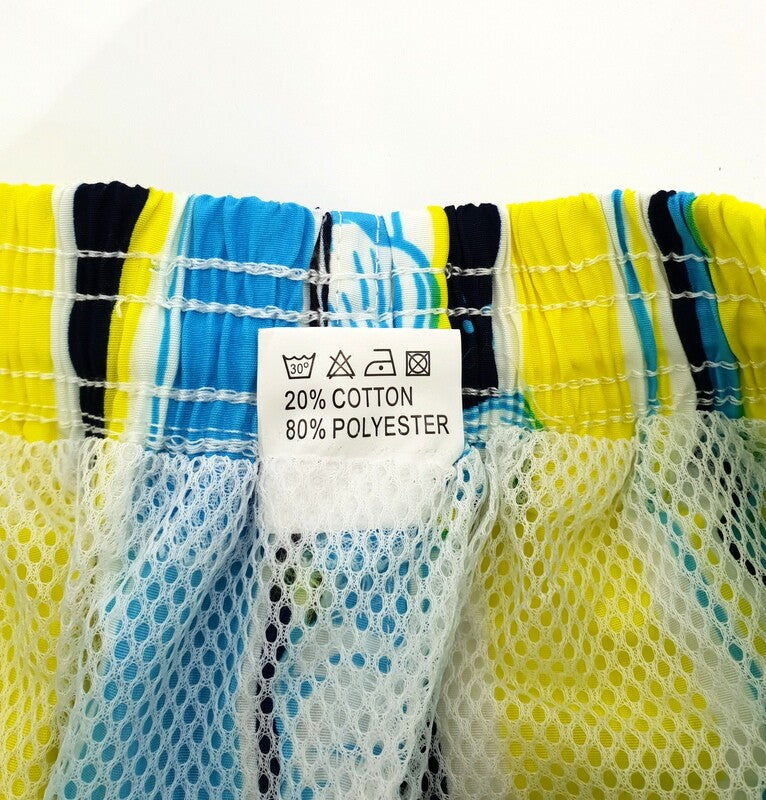 Shorts Badehose Badeshorts XL / XXL Lotus Shorts geblümt gestreift Gelb Blau