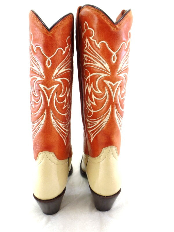 Westernstiefel 41 Hellbraun Beige Creme Cowboystiefel Echtledersohle spitz Lane
