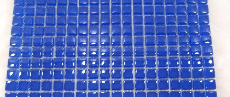 Ressalossa Glasmosaik Fliesen mittelblau glänzend Matte 30 x 30 cm 324 Steinchen