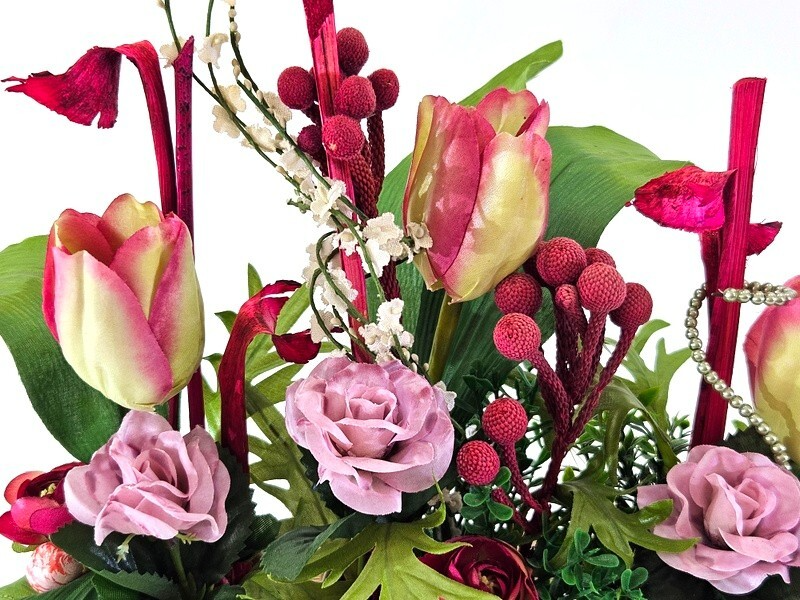Casa-Poador Künstliches Gesteck  Kunstblume in Holzkästchen Blume  Geschenk