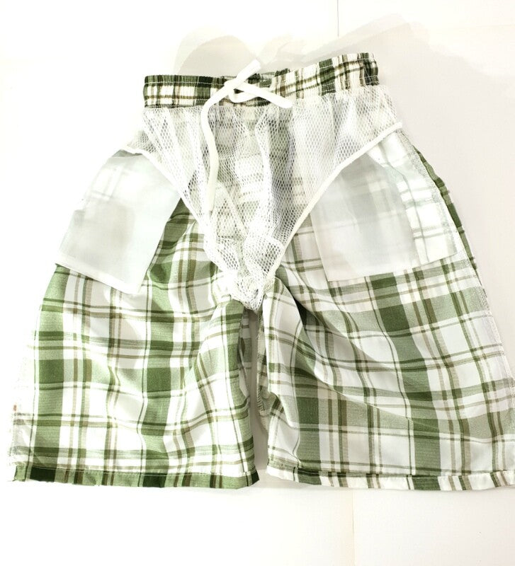 Badehosen Kinder 3 für 2 Badeshorts 164 -176 Grün Rot kariert Shorts Kinder