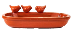 Vogeltränke Vogelbad Orange Garten Wasserschalen Vogelbecken Tiertränke Geschenk