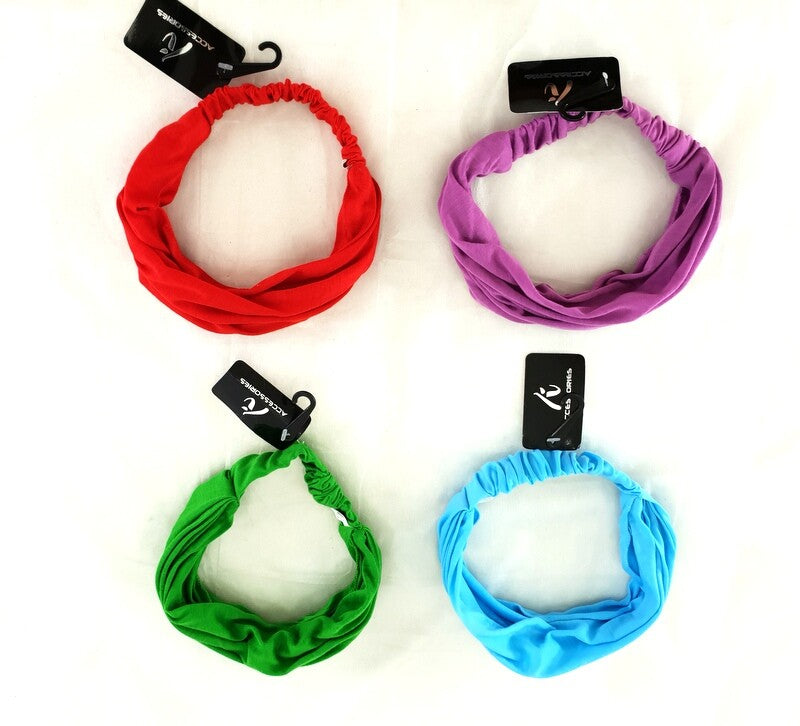 Haarband 4 er Set Unifarben 4 Farben Stoff Stirnband Bandana Haarbänder