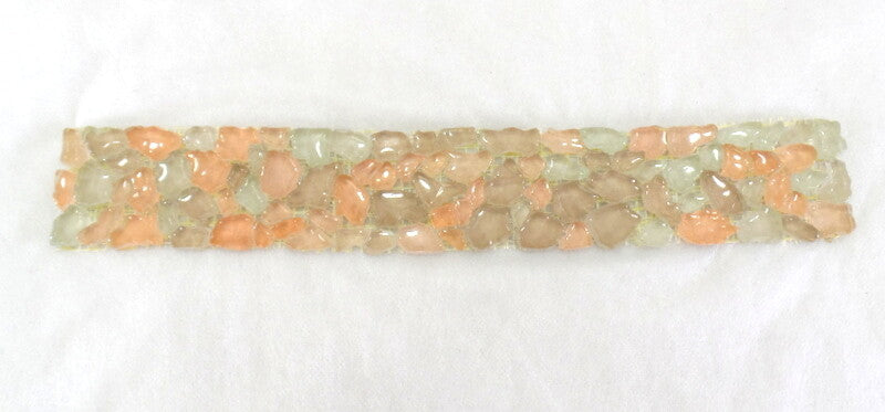 BORDÜRE Glasmosaik Crush Glas transparent Lachs klar glänzend unregelmäßig