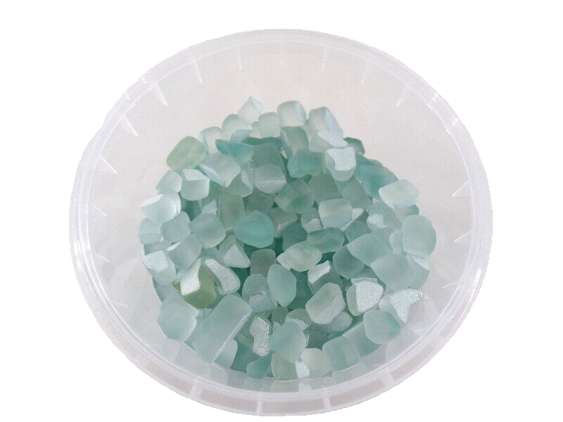 Glasmosaik Glas Crush - Glas Türkis 650 g Milchglas matt unregelmäßig 460 Steine
