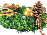 TÜRKRANZ BRAUN KÜNSTLICH Natur Thuja 21 cm Sterne Zapfen Zimt Lagurus
