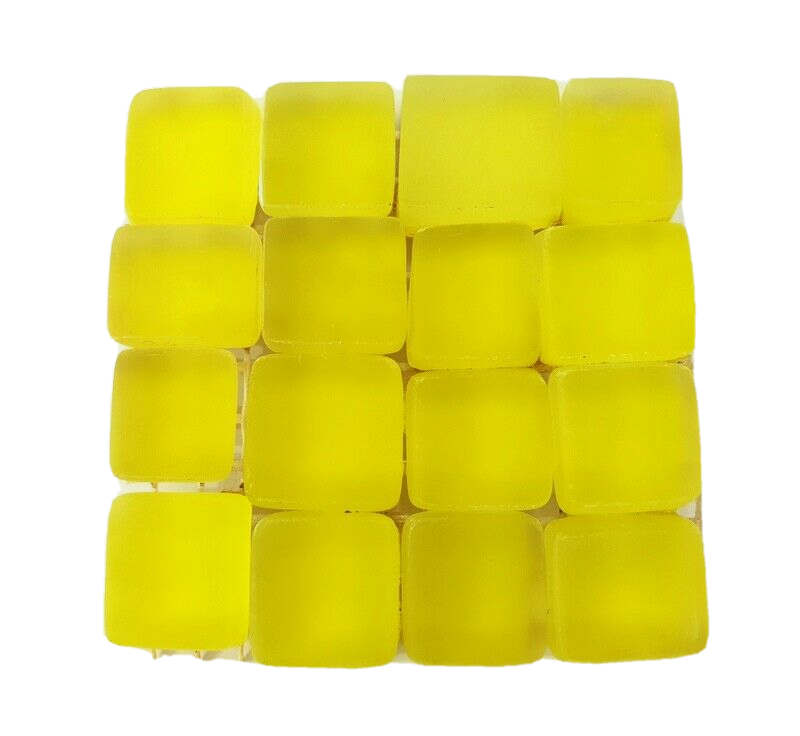 Glasmosaik Zitronengelb Mosaiksteine matt Glas Borde 4 x Quadrate Mosaik Basteln